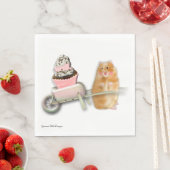 マフィン紙ナプキンの可愛いハムスター。 スタンダードランチョンナプキン (インサイチュ)