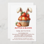 マフィン&モーニングイースターブレックファストパーティー 招待状 (正面/裏面)