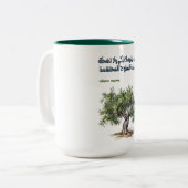 マフムードダーウィッシュオリーブの木の詩 – أشعار محمود درويش ツートーンマグカップ (正面左)