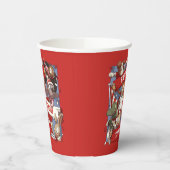 マフラーおもしろいを振る動物の漫画スポーツファン 紙コップ (左)