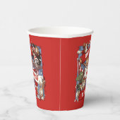 マフラーおもしろいを振る動物の漫画スポーツファン 紙コップ (右)