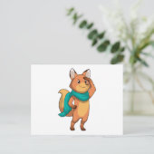 マフラーが巻かれたキツネ ポストカード (スタンド正面)