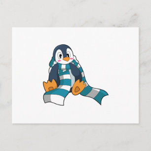 マフラーが巻かれたペンギン ポストカード