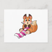 マフラーが巻かれた狐 ポストカード (正面)