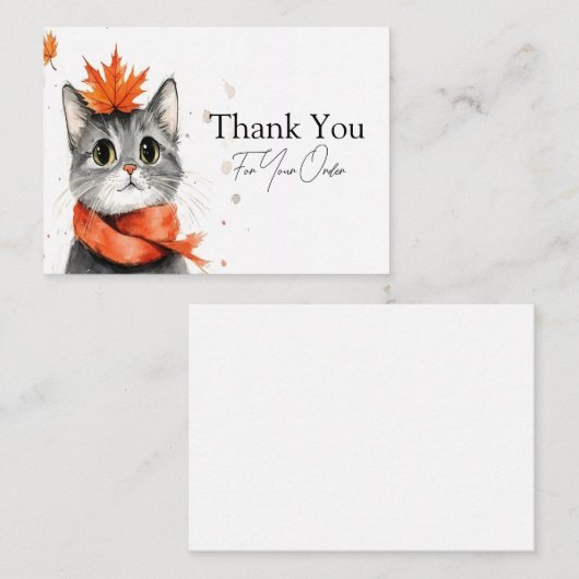 マフラーでコージーな猫ありがとう ノートカード (正面/裏面)