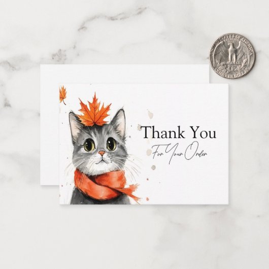 マフラーでコージーな猫ありがとう ノートカード (正面/裏面インサイチュ)