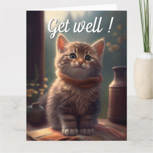 マフラーで子猫を育てる カード