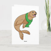 マフラーで覆ったアザラシ カード (裏面)