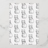 マフラーのかわいいクリスマス猫 箔シーズンカード (裏面)