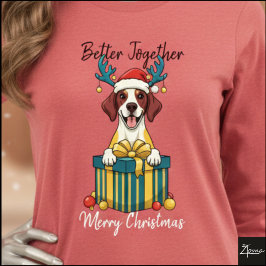 マフラーのないクリスマスポインターのギフトグラフィック トライブレンドTシャツ