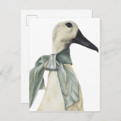 マフラーの水色ガチョウ ポストカード (正面/裏面)