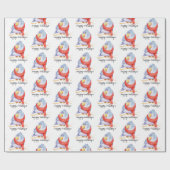 マフラーをしたクリスマスの鳥  ラッピングペーパー (フラット)