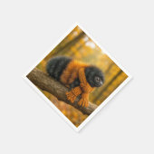 マフラーを着た秋のウールのクマの毛虫 スタンダードカクテルナプキン (角)