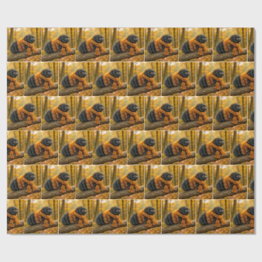 マフラーを着た秋のウールのクマの毛虫 ラッピングペーパー (フラット)