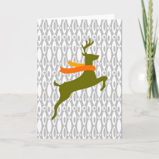 マフラー付きのトナカイ シーズンカード (正面)