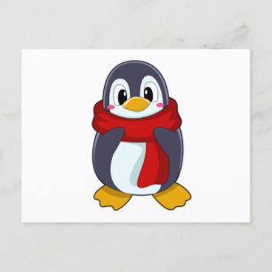 マフラー付きペンギン ポストカード