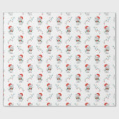 マフラー付きメリークリスマスライトキャット ラッピングペーパー (フラット)