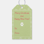 マフラー付きワイマラナーかわいい子犬のポートレートアート ギフトタグ (裏面)