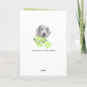 マフラー付きワイマラナーかわいい子犬のポートレートアート シーズンカード (裏面)