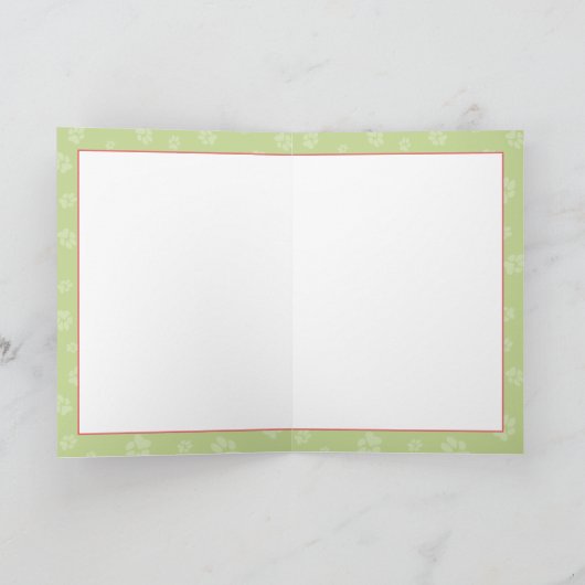 マフラー付きワイマラナーかわいい子犬のポートレートアート シーズンカード (内部)