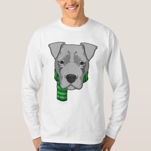 マフラー付き犬 Tシャツ (正面)
