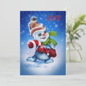 マフラー巻きの雪だるま シーズンカード (スタンド正面)