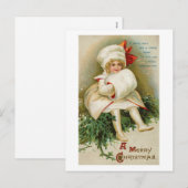 マフ付きの子 シーズンポストカード (正面/裏面)