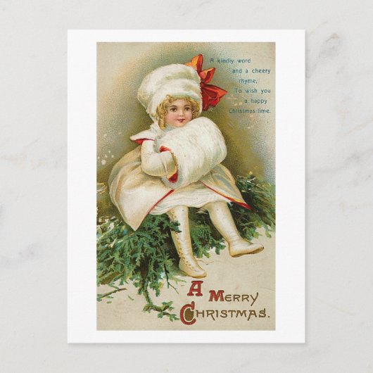 マフ付きの子 シーズンポストカード (正面)