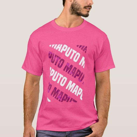 マプト迷彩柄パターンピンクカモフラージュ Tシャツ (正面)