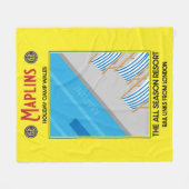 マプリンズヴィンテージブリティッシュホリデーキャンプス フリースブランケット (正面(横))