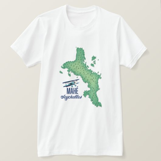 マヘセーシェルヴィンテージの地図 Tシャツ (デザイン正面)