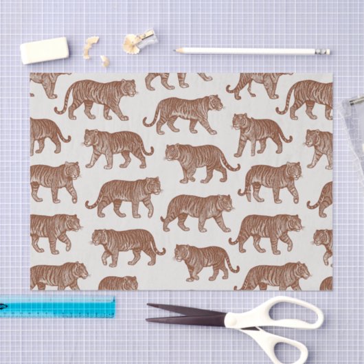 マホはっきりしたガエレガントニーホワイトヴィンテージクラシックタイガー 薄葉紙 (クラフト)