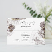 マホエレガントガニーと金ゴールドRSVPカード 出欠カード (スタンド正面)