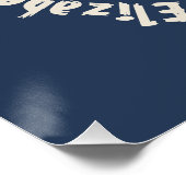 マホエールネイビーブルーモノグラム名マザーズデイ ポスター (コーナー)