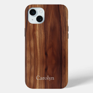 マホガニフェイクウドカスタマイズグレイン iPhone 15 MINIケース