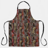 マホガニーと暗赤色に彫られた抽象芸術 エプロン (正面)