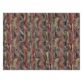 マホガニーと暗赤色に彫られた抽象芸術 テーブルクロス (正面(横))