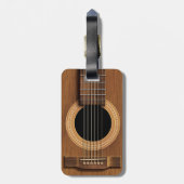 マホガニーのアコースティックギターのパーソナライズな荷物のラベル ラゲッジタグ (裏面縦)
