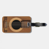 マホガニーのアコースティックギターのパーソナライズな荷物のラベル ラゲッジタグ (裏面横)