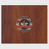 マホガニーのプリントの香港のルビー色のシール ラッピングペーパー (フラット)