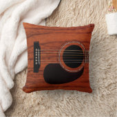 マホガニーの上のアコースティックギター クッション (ブランケット)