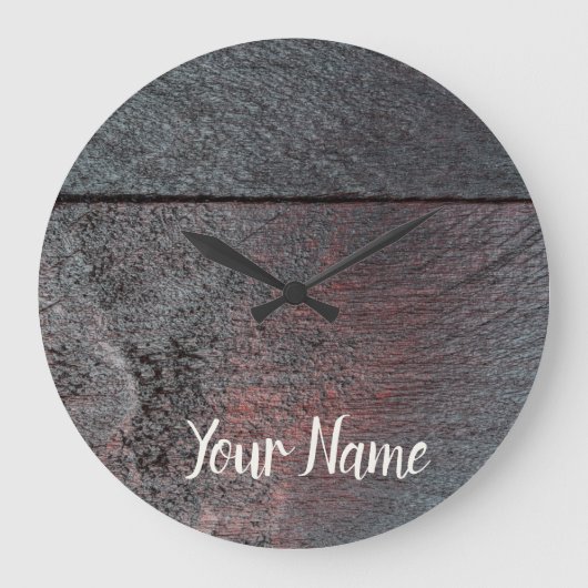 マホガニーの木の背景を使用した外観 ラージ壁時計 (正面)