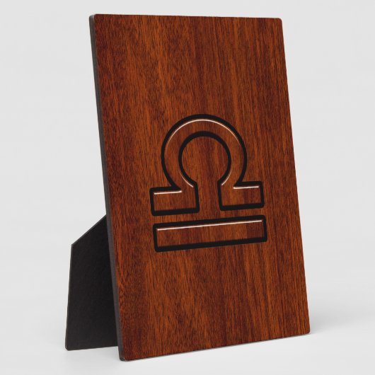 マホガニーの〔占星術の〕十二宮図記号 フォトプラーク (側面)