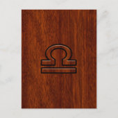 マホガニーの〔占星術の〕十二宮図記号 ポストカード (正面)