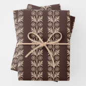 マホガニーアーツ&クラフツストライプフローラ ラッピングペーパーシート (インサイチュ)