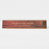 マホガニーウッドプリント デスクネームプレート (正面)