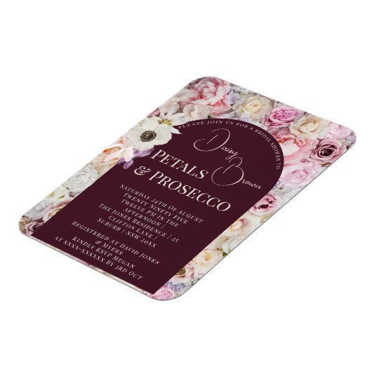 マホガニーエレガントフローラアーチサマーブライダルシャワー マグネット (左側)