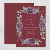 マホガニーカラーの幻想的な森の結婚式 招待状 (正面/裏面)