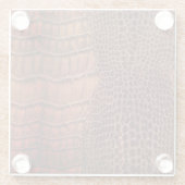 マホガニークラシックアリゲーターフェイク爬虫類レザー ガラスコースター (裏面)