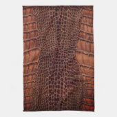 マホガニークラシックアリゲーターフェイク爬虫類レザー キッチンタオル (縦)